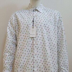Robert Graham White Hot Paisley Mens Shirt 100% Cotton Size XL NWT MSRP $198.00